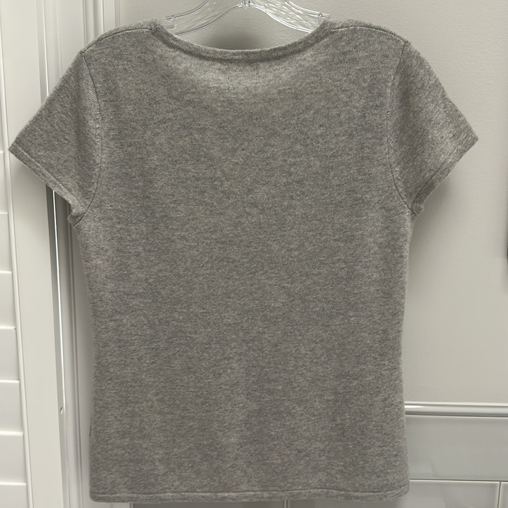 Garnet Hill cashmere Sz Small Short Sleeve baby tee cashmere perfect for fall - Picture 4 of 4